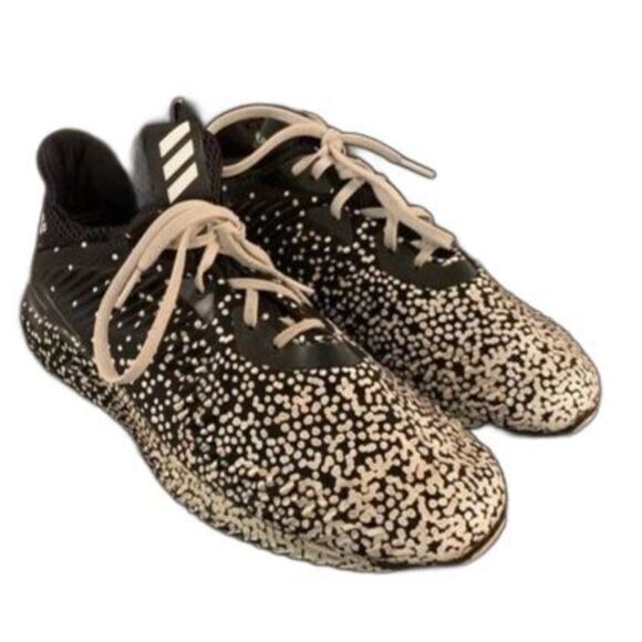 Adidas AlphaBounce Black Speckled Mens Running Shoes - Picture 1 of 5